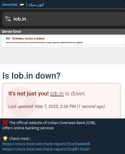 AnonSec瞄准印度海外银行网站
