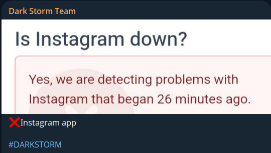 Dark Storm Team瞄准Instagram网站