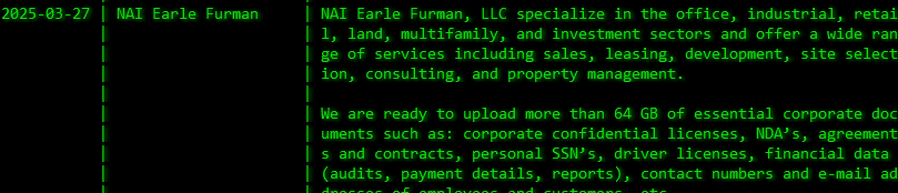 NAI Earle Furman成为Akira勒索软件的受害者