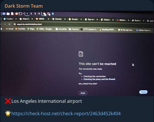 Dark Storm Team瞄准洛杉机国际机场网站