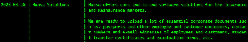 Hansa Solutions India Pvt Ltd成为Akira勒索软件的受害者