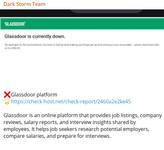 Dark Storm Team瞄准Glassdoor网站