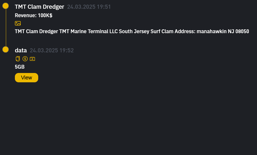 TMT Clam Dredgers LLC成为INC RANSOM勒索软件的受害者