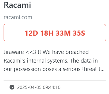 Racami，LLC成为HELLCAT勒索软件的受害者