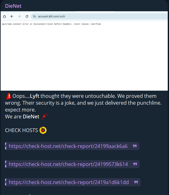 DieNet瞄准Lyft网站