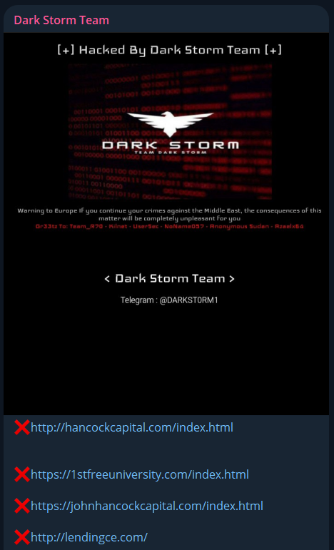 Dark Storm Team瞄准Lending CE网站