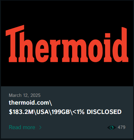 Thermoid成为Cactus勒索软件的受害者