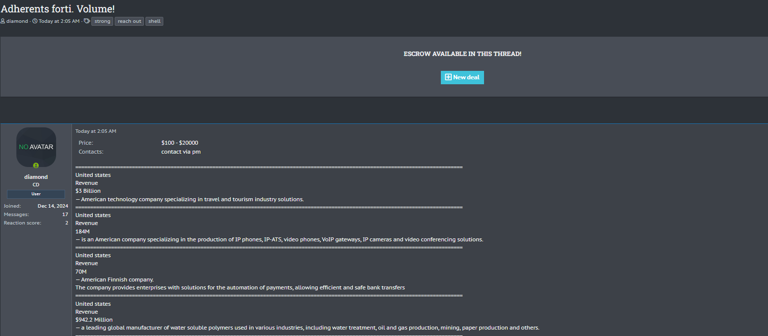 涉嫌出售未经授权进入美国建筑和工程服务公司