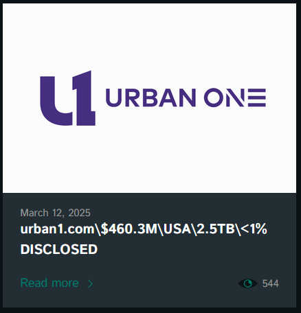 城市One公司成为Cactus勒索软件的受害者