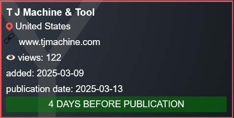 TJ Machine&Tool,LTD因PLAY勒索软件落入victim
