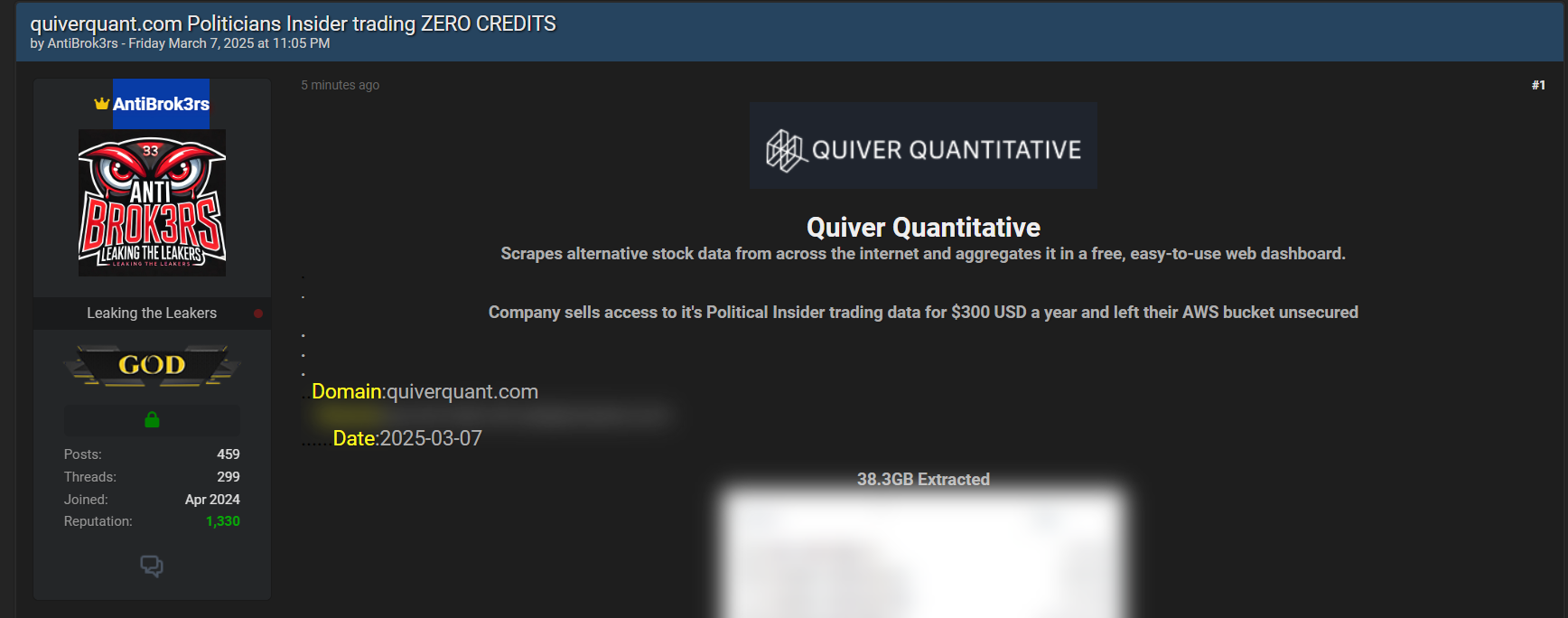 Quiver Quantitative涉嫌数据销售