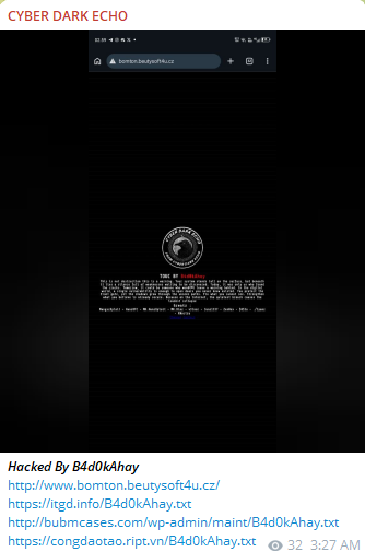 CYBER DARK ECHO targets the website of bomton.beutysoft4u.cz
