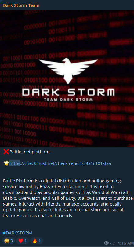 Dark Storm Team瞄准战网网站