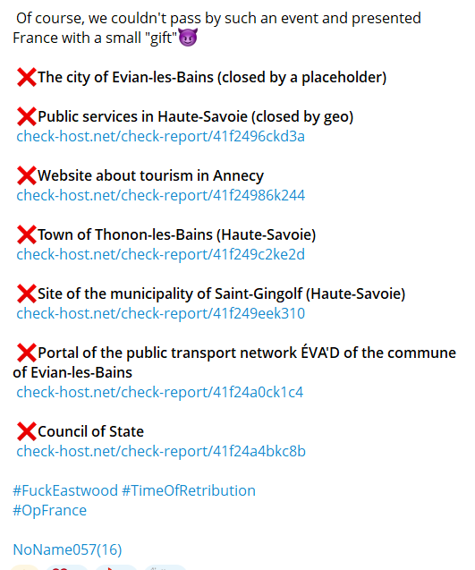 NoName targets the website of Thonon-les-Bains Town Hall