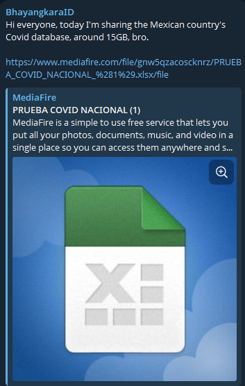 Alleged database leak of Mexico