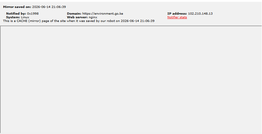 0x1998 targets the website of Ministry of Environment