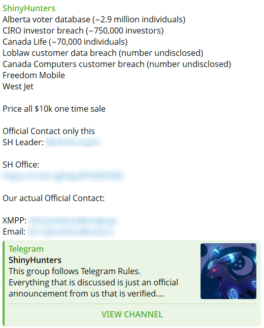 Alleged data breach of Freedom Mobile