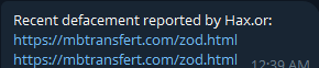 Hax.or targets the website of MB Transfert