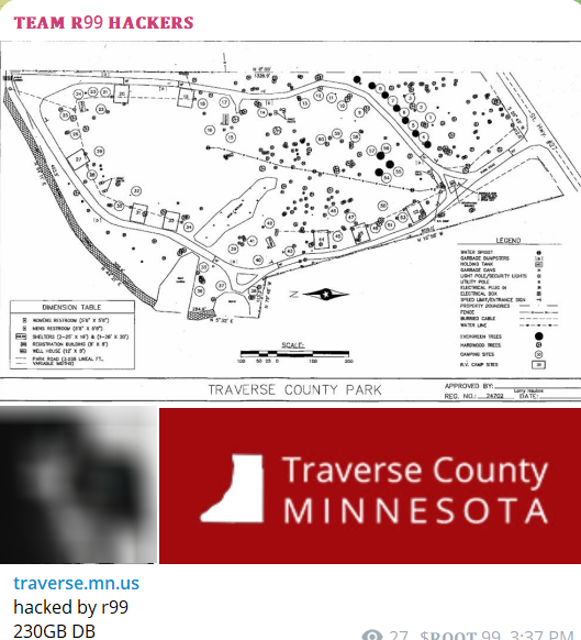 Alleged data breach of Traverse County