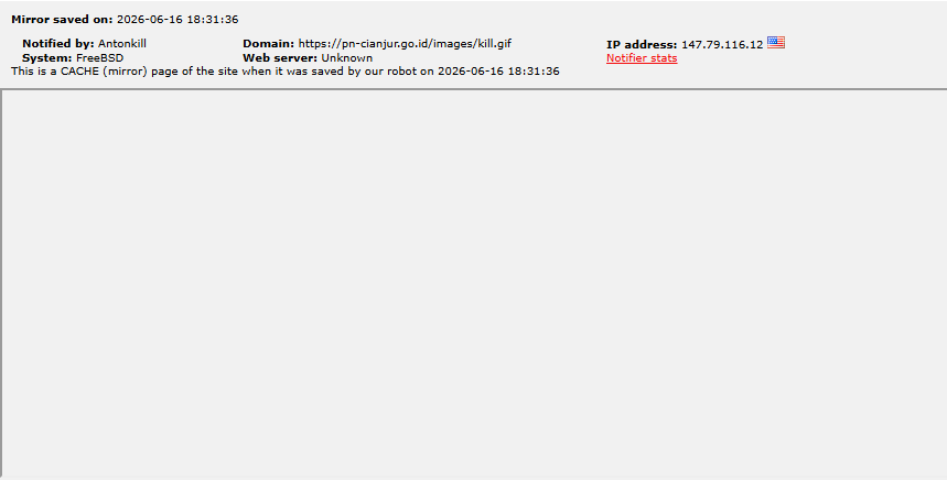 Antonkill targets the website of Cianjur District Court