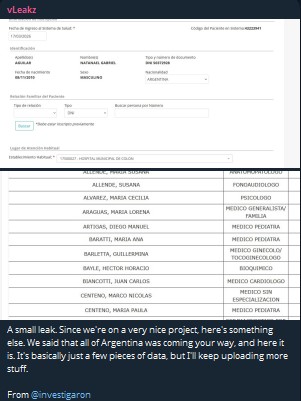 Alleged data breach of Ministerio de Salud