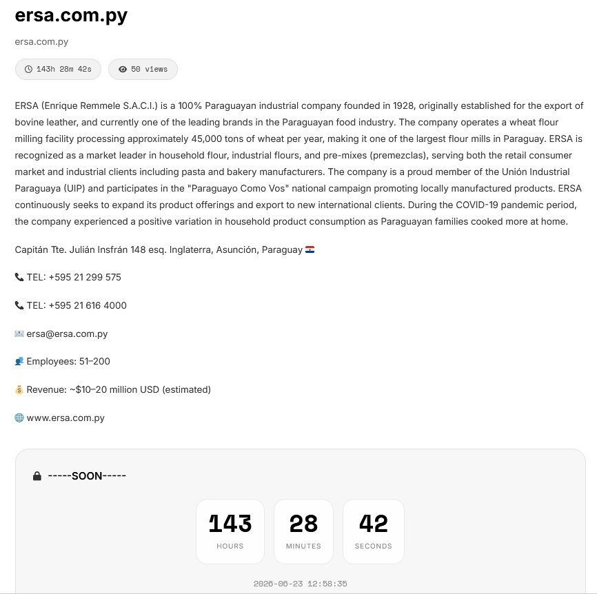 ENRIQUE REMMELE SACI (ERSA) falls victim to KRYBIT Ransomware