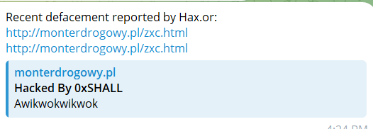 Hax.or targets the website of Areton Marek Kudełka