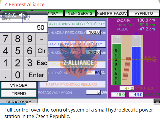 Alleged unauthorized access to hydroelectric power station in the Czech Republic