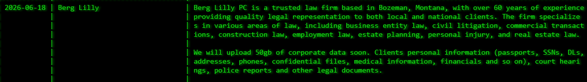 Berg Lilly, PC falls victim to Akira ransomware