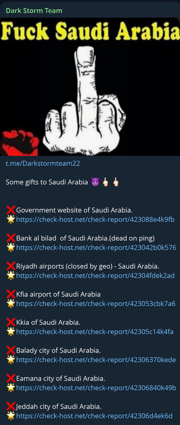 Dark Storm Team targets the website of Ministry of Interior – KSA
