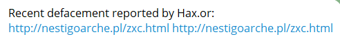 Hax.or targets the website of NESTIGO SP. Z O.O.