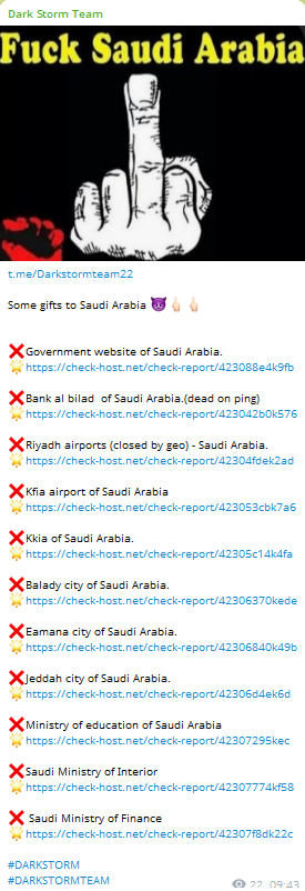 Dark Storm Team targets the website of Bank Albilad
