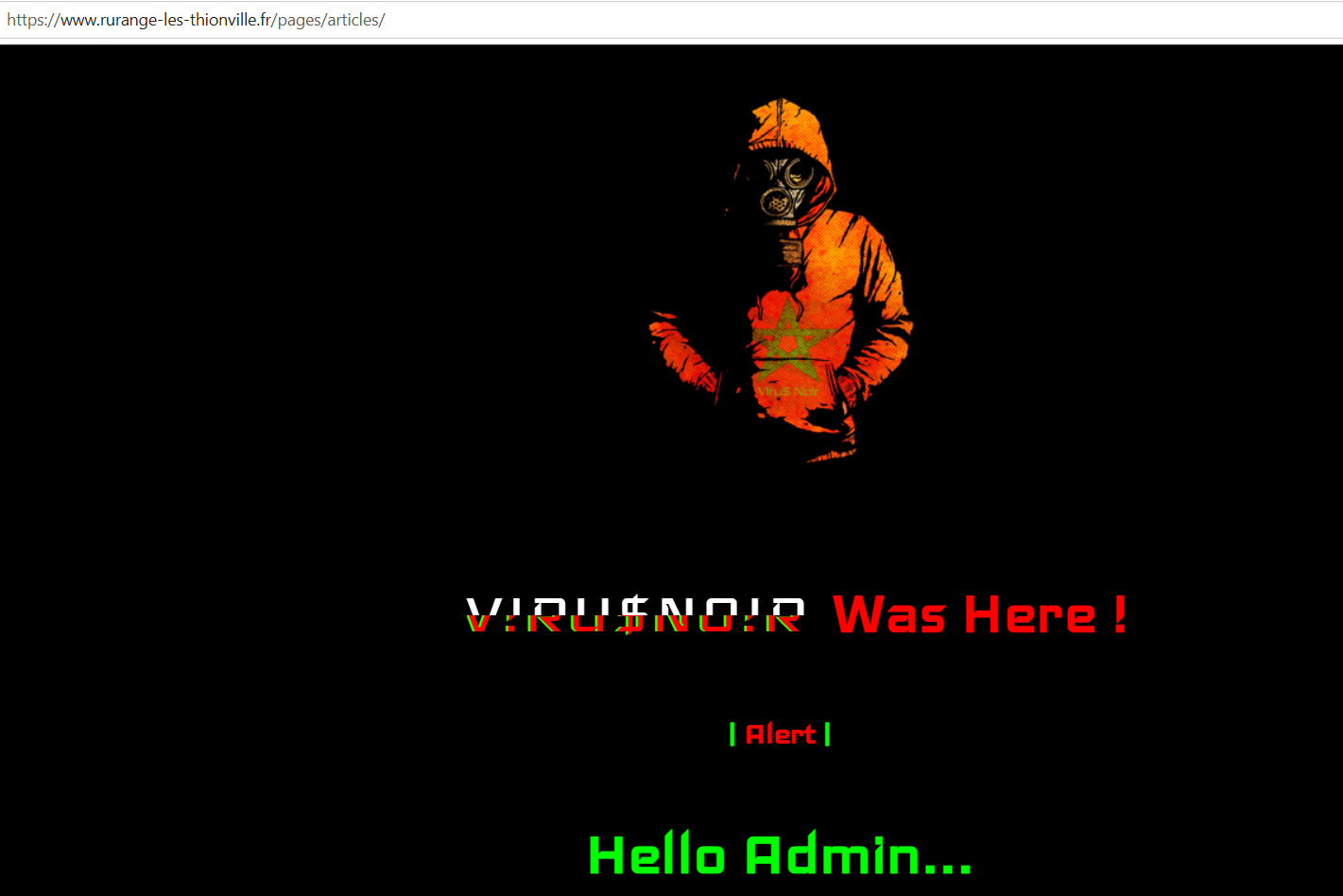 V!ru$No!r targets the website of Commune de Rurange-lès-Thionville