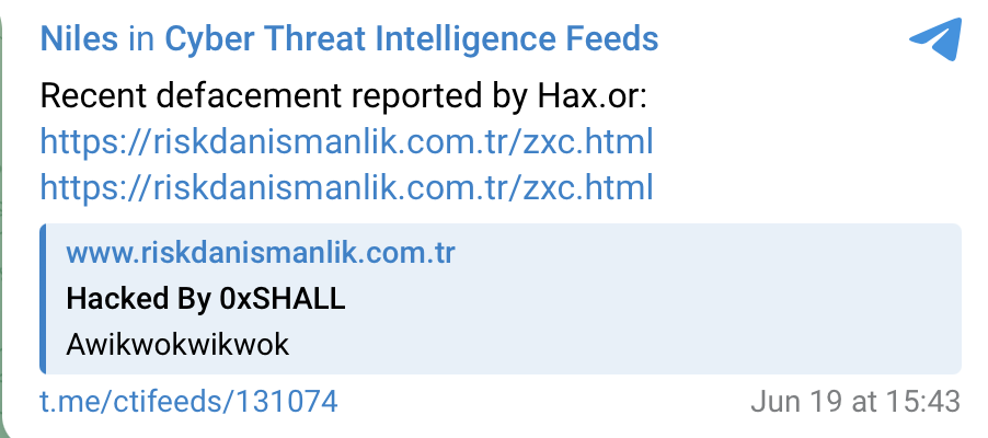 Hax.or targets the website of Risk Danışmanlık