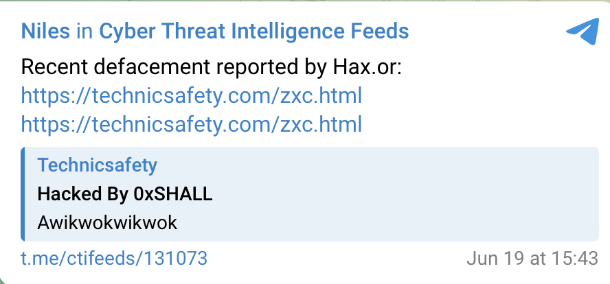 Hax.or targets the website of Technic Safety