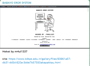 BABAYO EROR SYSTEM targets the website of KDB Public School