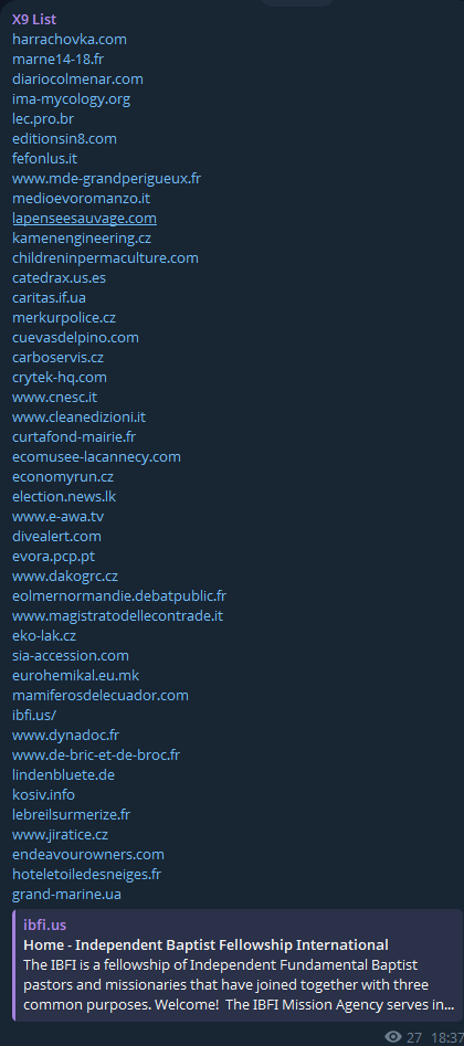 Alleged sale of web shell access to The Marne 14-18 Interpretation Center
