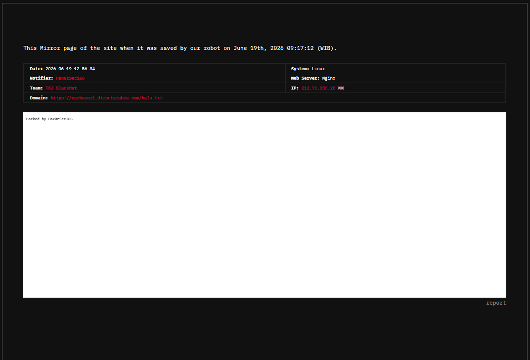 TKJ BlackHat targets the website of Direct Technology