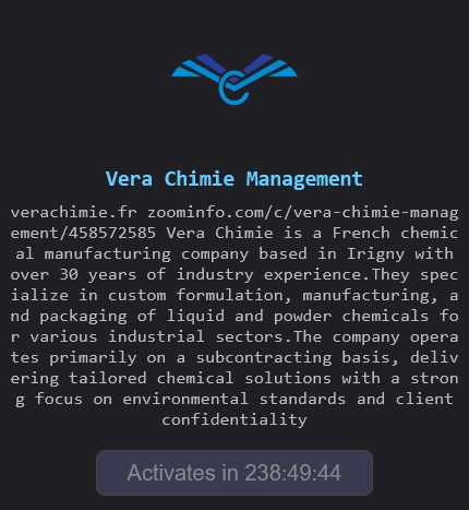 VERA CHIMIE falls victim to The Gentlemen ransomware