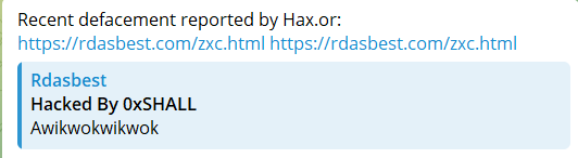 Hax.or targets the website of RD Asbest