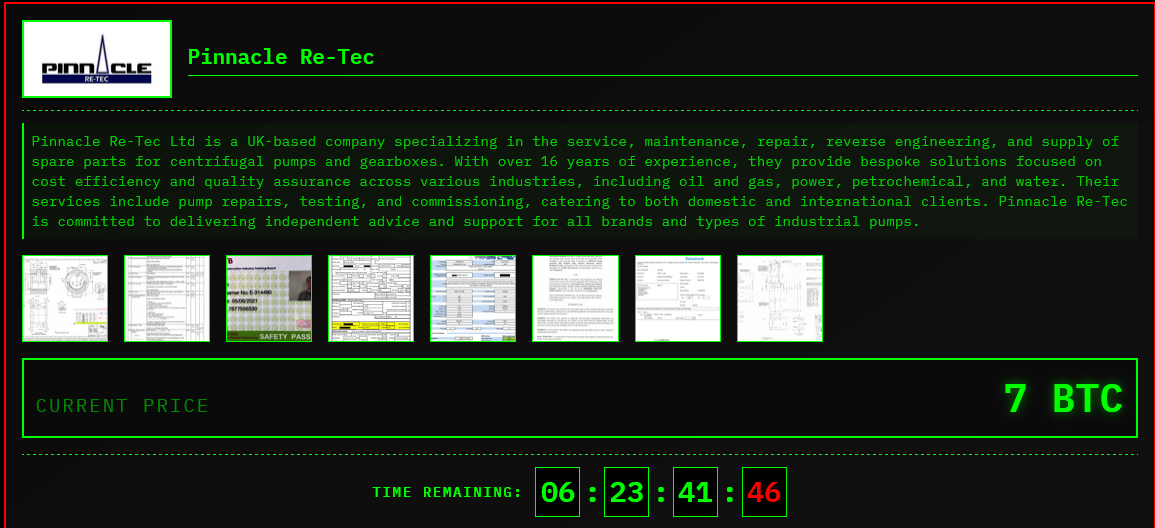 Alleged Data Breach of Pinnacle Re Tec Ltd