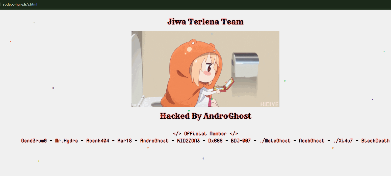 AndroGhost targets the website of Sodeco Huile