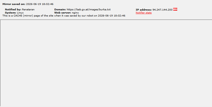 Panataran targets the website of Bundesanstalt für Agrarwirtschaft und Bergbauernfragen