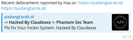 Hax.or targets the website of Padang Tarok Village