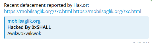 Hax.or targets the website of Mobil Sağlık ORG