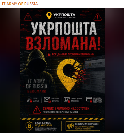 Alleged data breach of Ukrposhta
