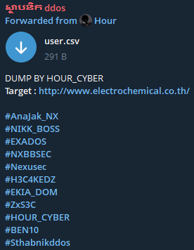 Alleged data leak of Electrochemical Co., Ltd