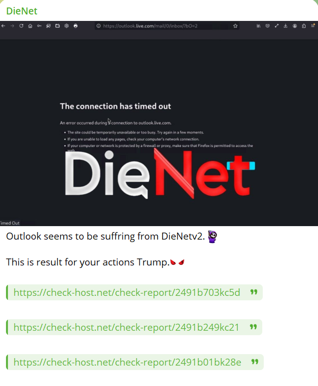 DieNet瞄准Microsoft Outlook网站