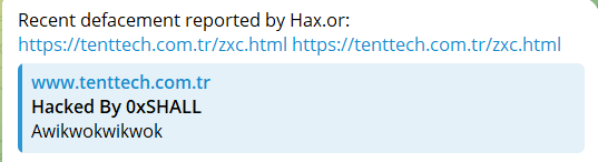 Hax.or targets the website of Tenttech