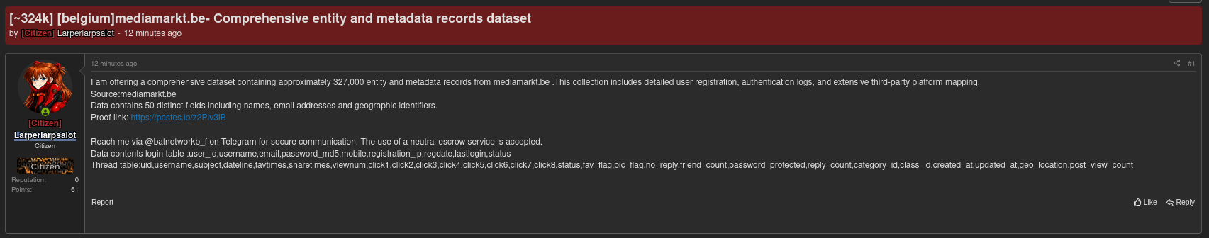 Alleged data sale of MediaMarkt